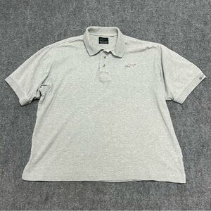Vintage Greg Norman Collection Rainbow Shark Logo Polo Shirt Mens XL Gray Golf